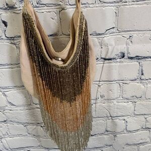 American Eagle Boho Beaded Fringe Festival Hippie 70s Stevie Crossbody Purse